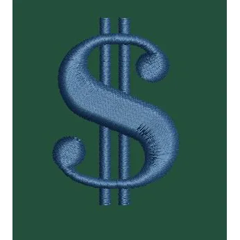 Dollar Sign Embroidery Design