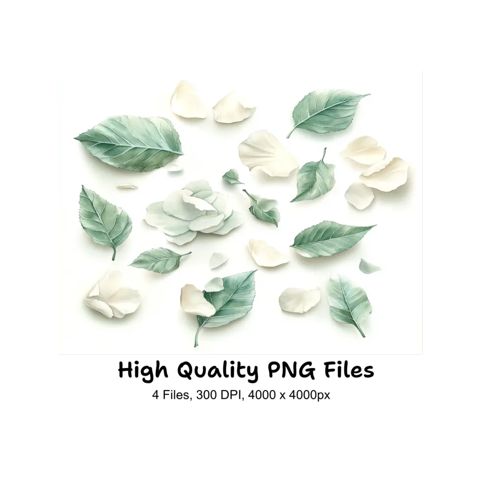 Assorted Leaves and Petals Clipart Bundle