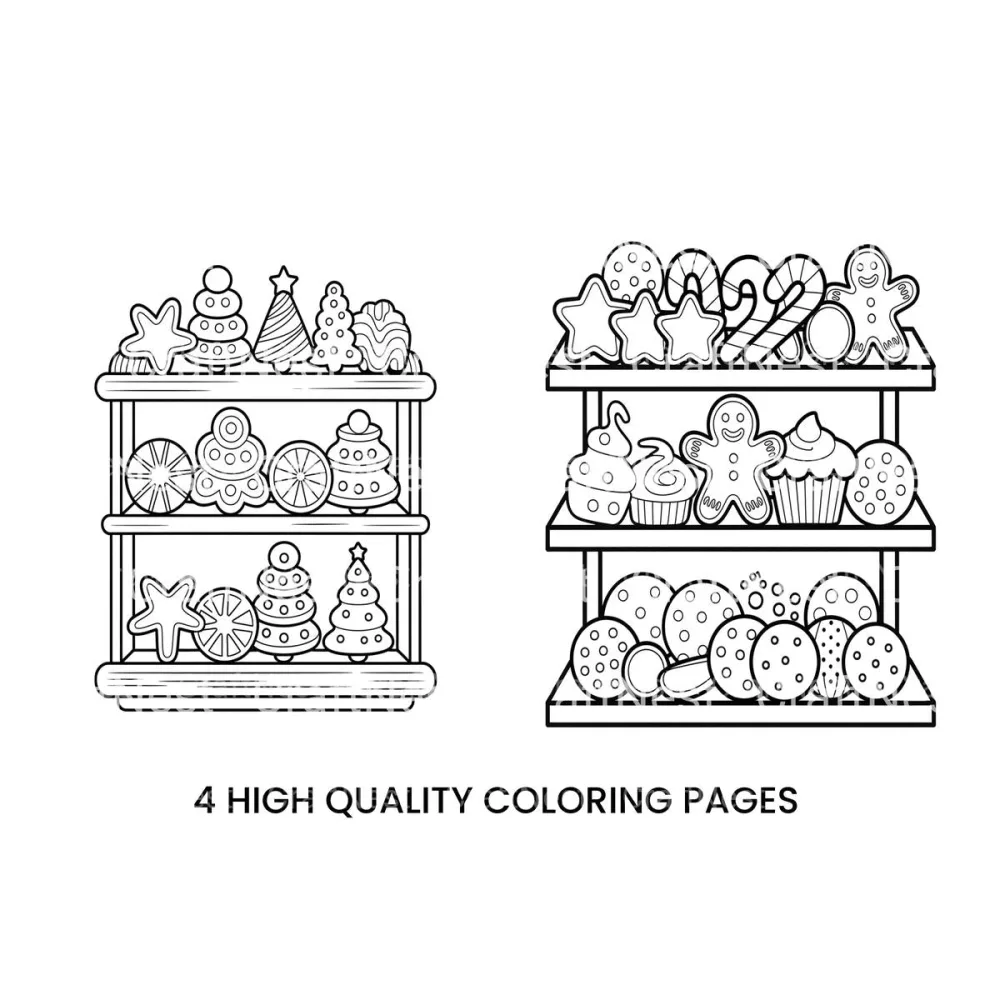 Christmas Sweets Display Coloring Books