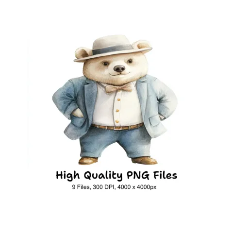 Cute Teddy Bear Clipart Bundle