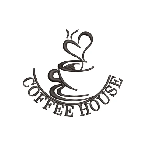 Coffee House Embroidery Design