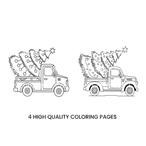 Christmas Tree Truck Coloring Books