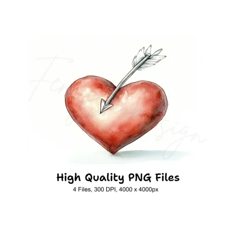 Hearts with Arrows Clipart Bundle