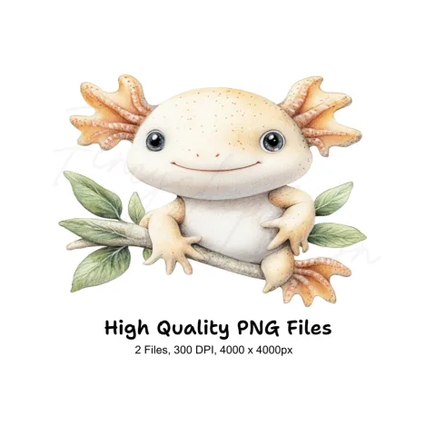 Cute Axolotl Clipart Bundle
