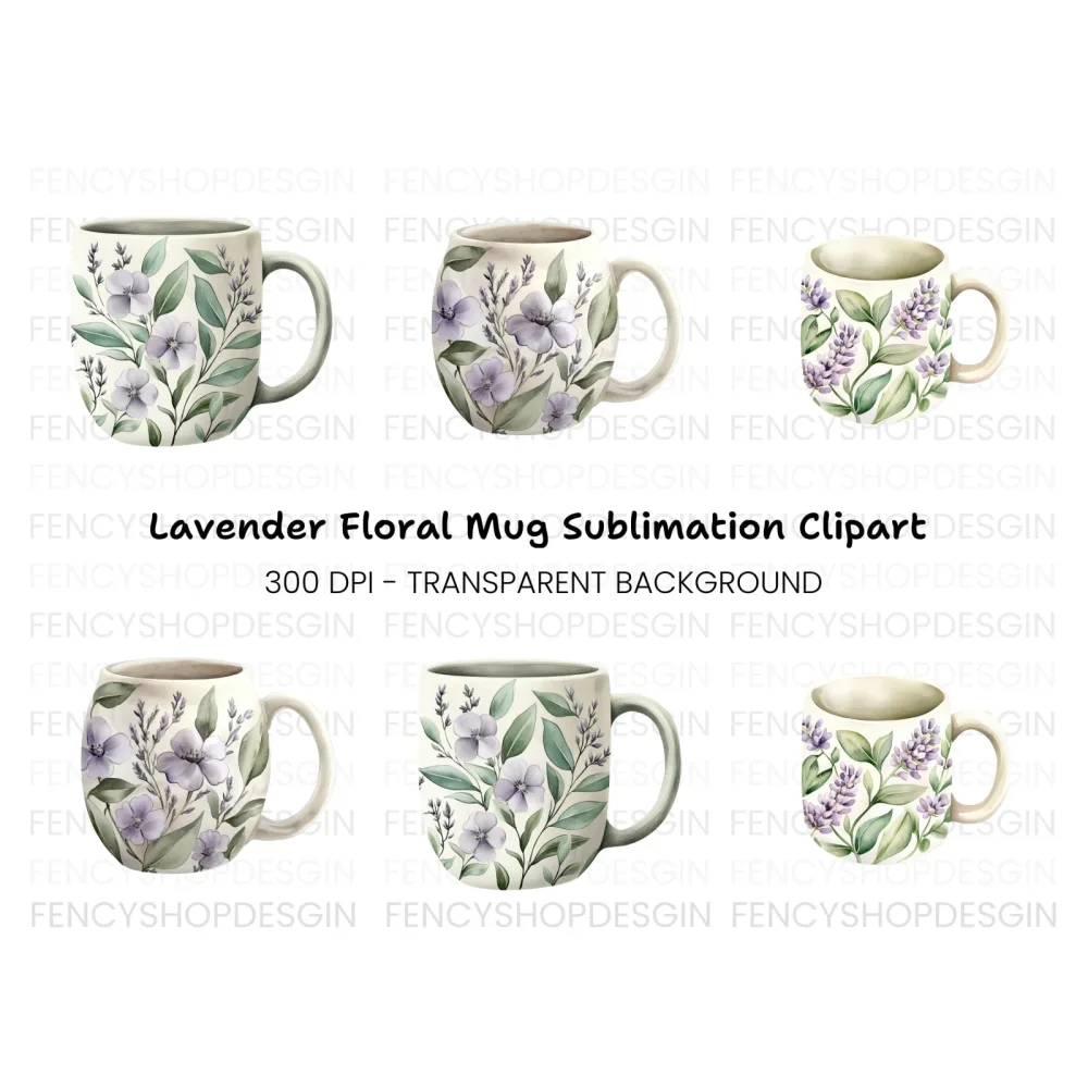 Elegant Lavender Floral Clipart Bundle