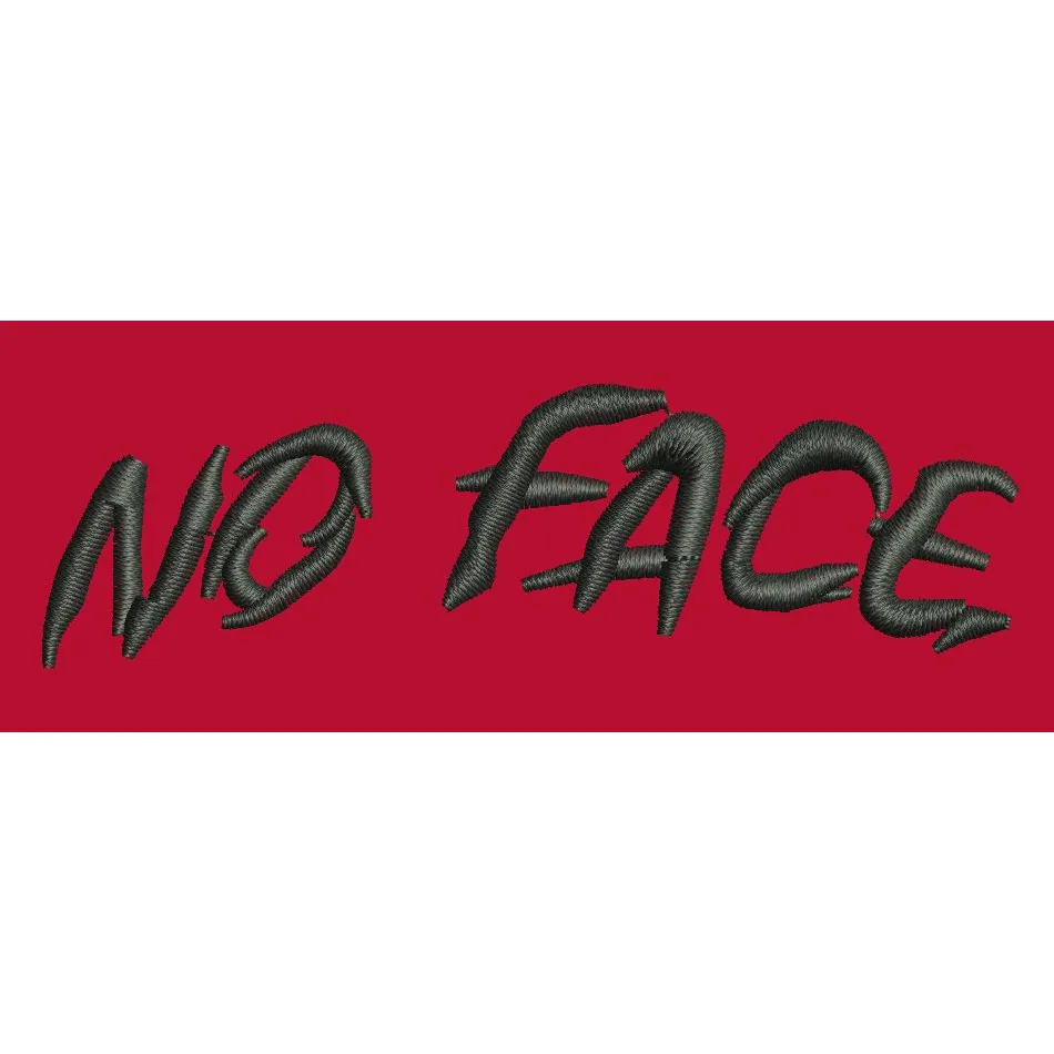 Stylized Text No Face Embroidery Design