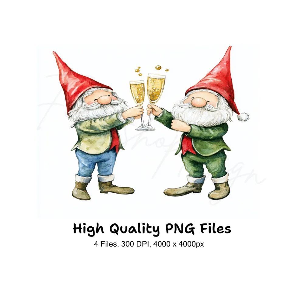 Gnomes Toasting Clipart Bundle