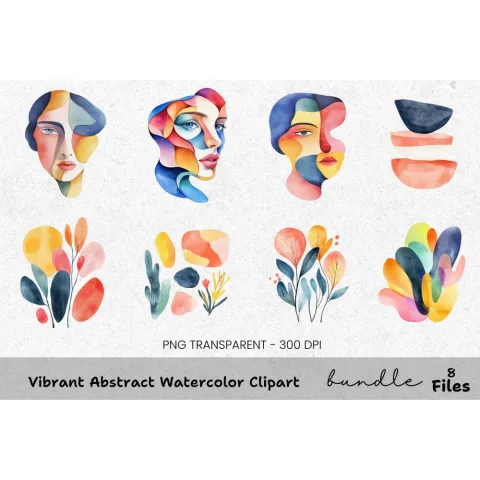 Vibrant Abstract Clipart Bundle