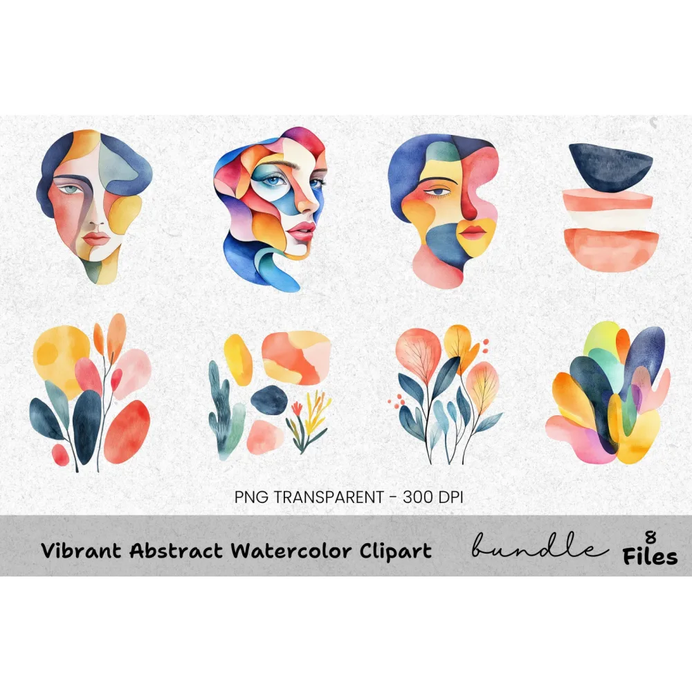 Vibrant Abstract Clipart Bundle