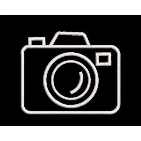 Camera White Outline Embroidery Design