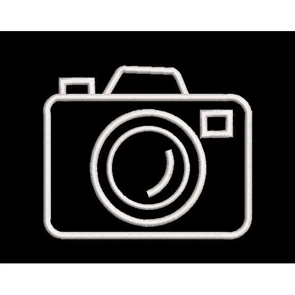 Camera White Outline Embroidery Design