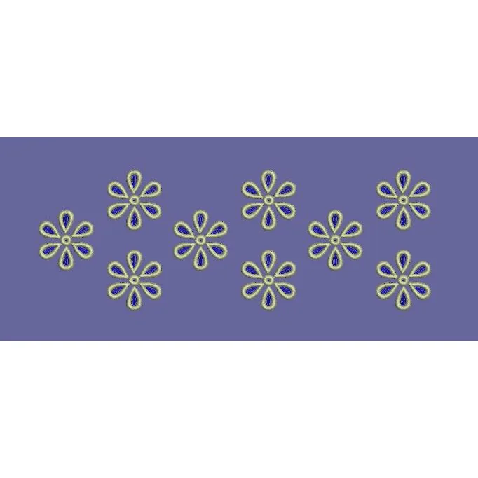 Two Tone Six Petal Booti Embroidery Design