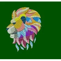 Lion In Multicolors Embroidery Design