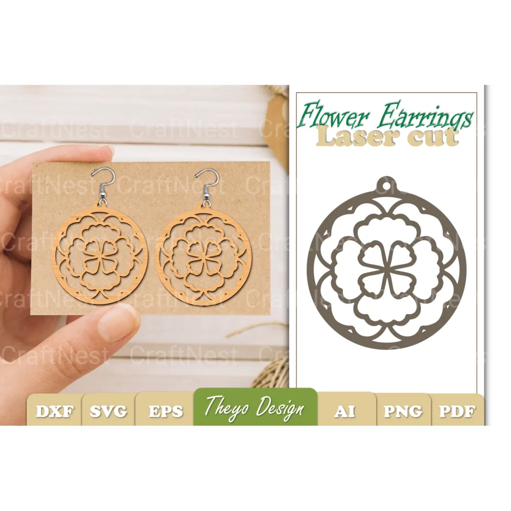 Flower Earrings SVG Bundle