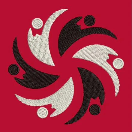 Interlocking Lunar Whirlwind Embroidery Design