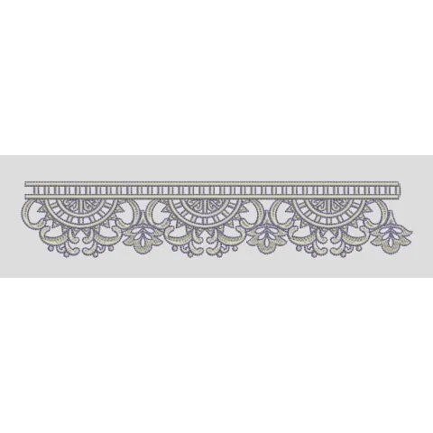 Fan Patterned Filigree Border Embroidery Design