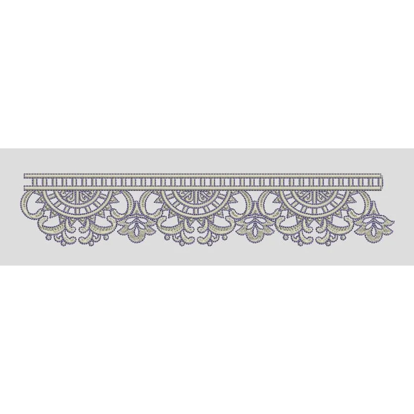 Fan Patterned Filigree Border Embroidery Design