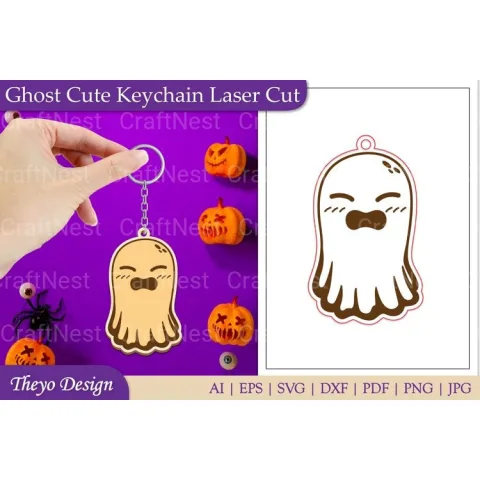 Ghost Keychain SVG Bundle