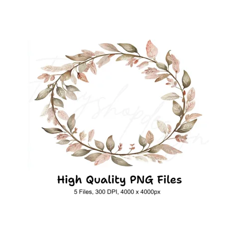 Autumn Leaves Wreath Clipart Bundle