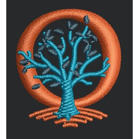 Tree Motif Nature Embroidery Design