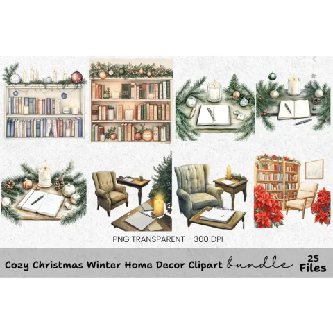Cozy Christmas Clipart Bundle