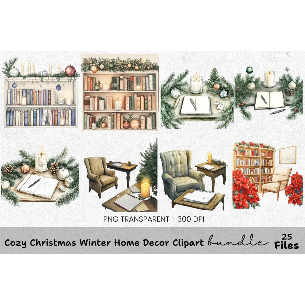 Cozy Christmas Clipart Bundle