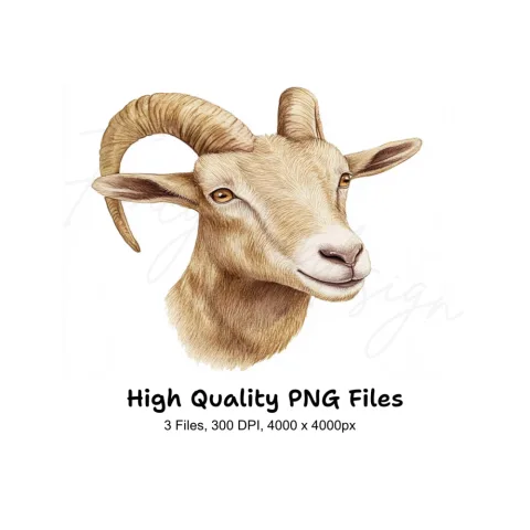 Smiling Goats Clipart Bundle