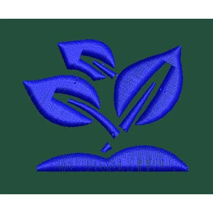 Blue Sprouting Leaves Embroidery Design