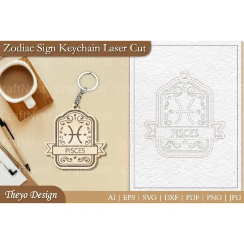 Zodiac Keychain SVG Bundle