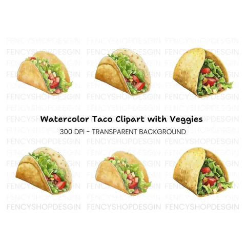 Delicious Tacos Clipart Bundle