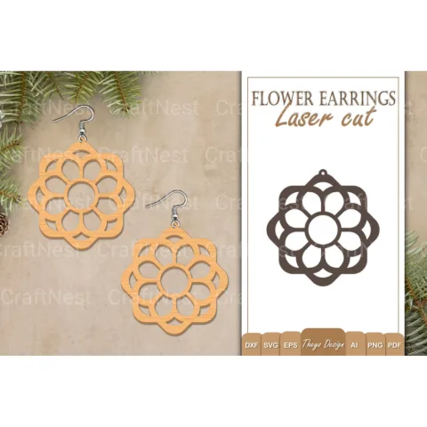 Earrings Flower SVG Bundle SVG