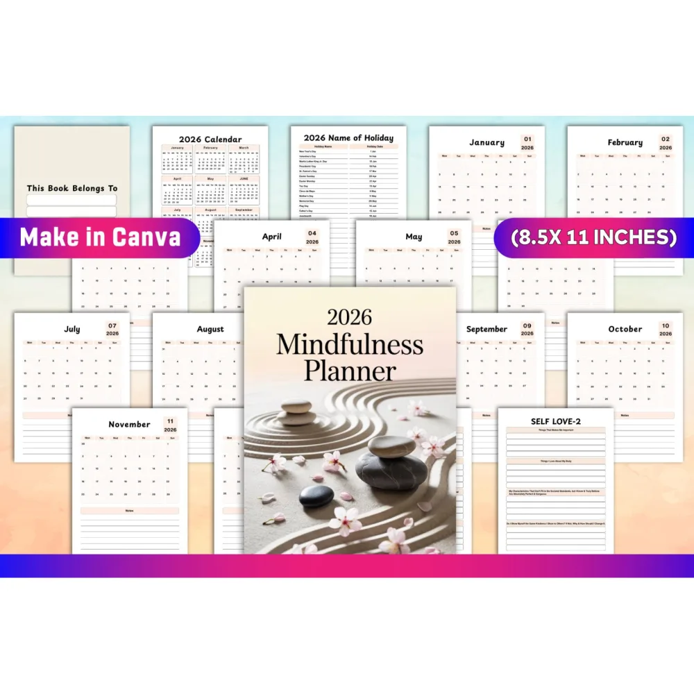 Mindfulness Planner for Daily Focus and Well-being