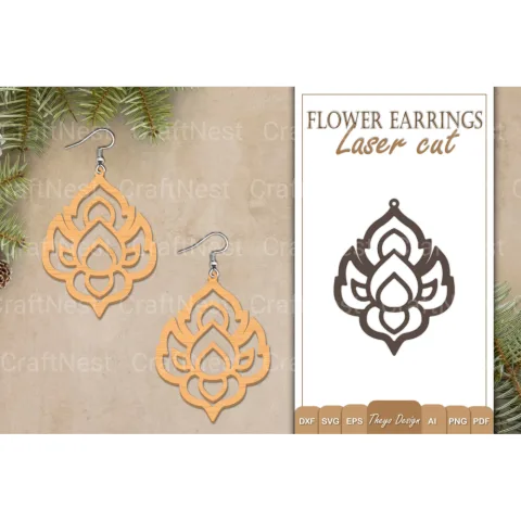 Earrings Flower SVG Bundle