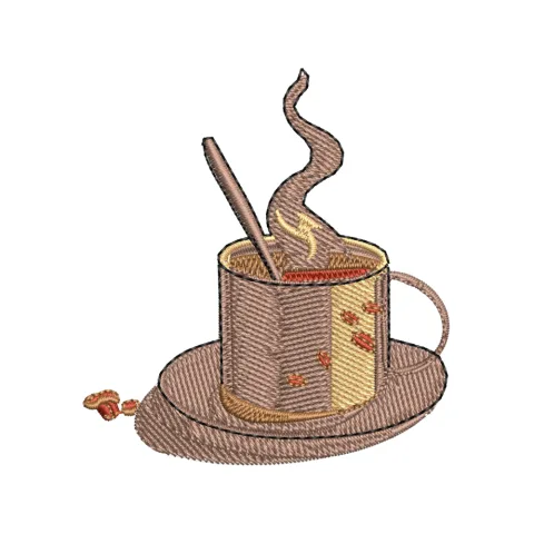 Coffee Cup Embroidery Design