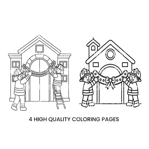 Firefighters Decorating Station Coloring Books