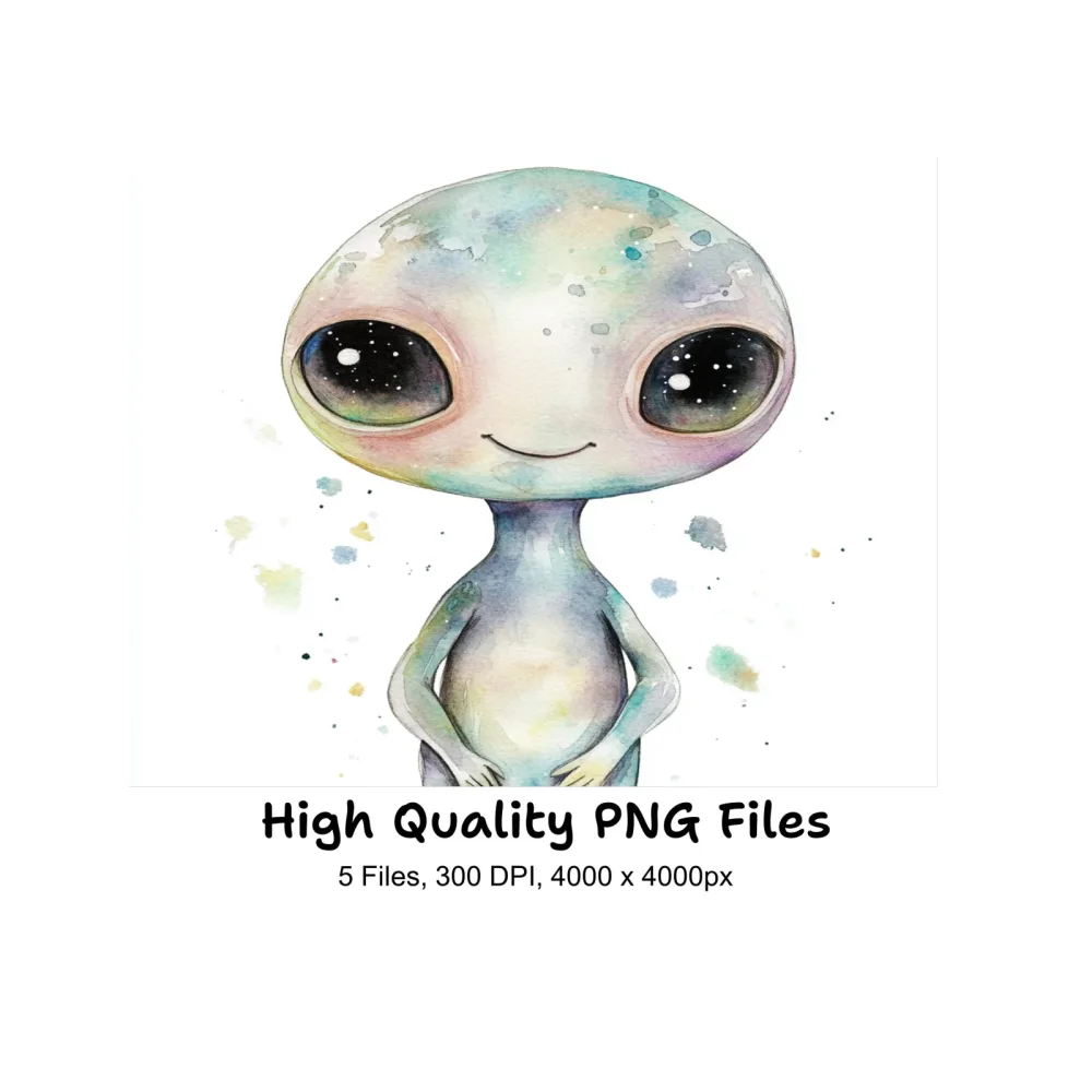 Cute Alien Clipart Bundle