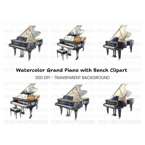 Grand Piano Clipart Bundle