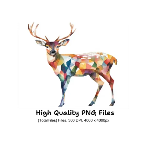 Geometric Deer Clipart Bundle