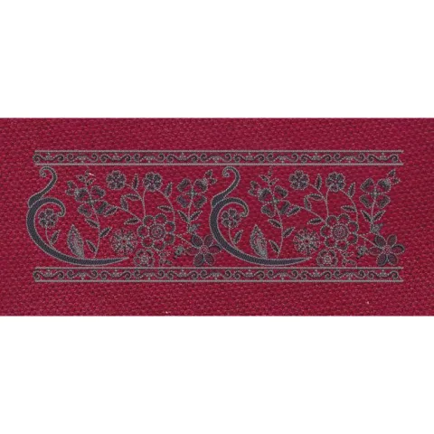 Floral Border Navy Blue Flowers Embroidery Design