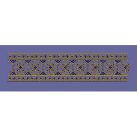 Floral Jacquard Border Purple Background Embroidery Design