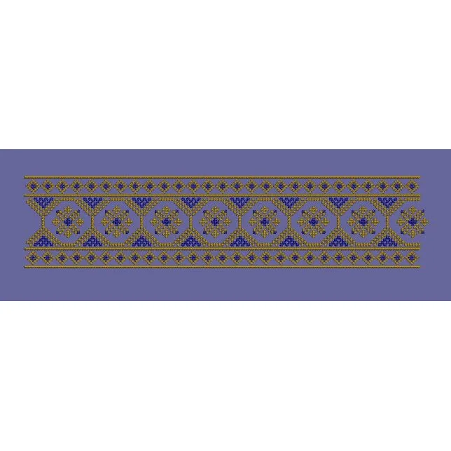 Floral Jacquard Border Purple Background Embroidery Design