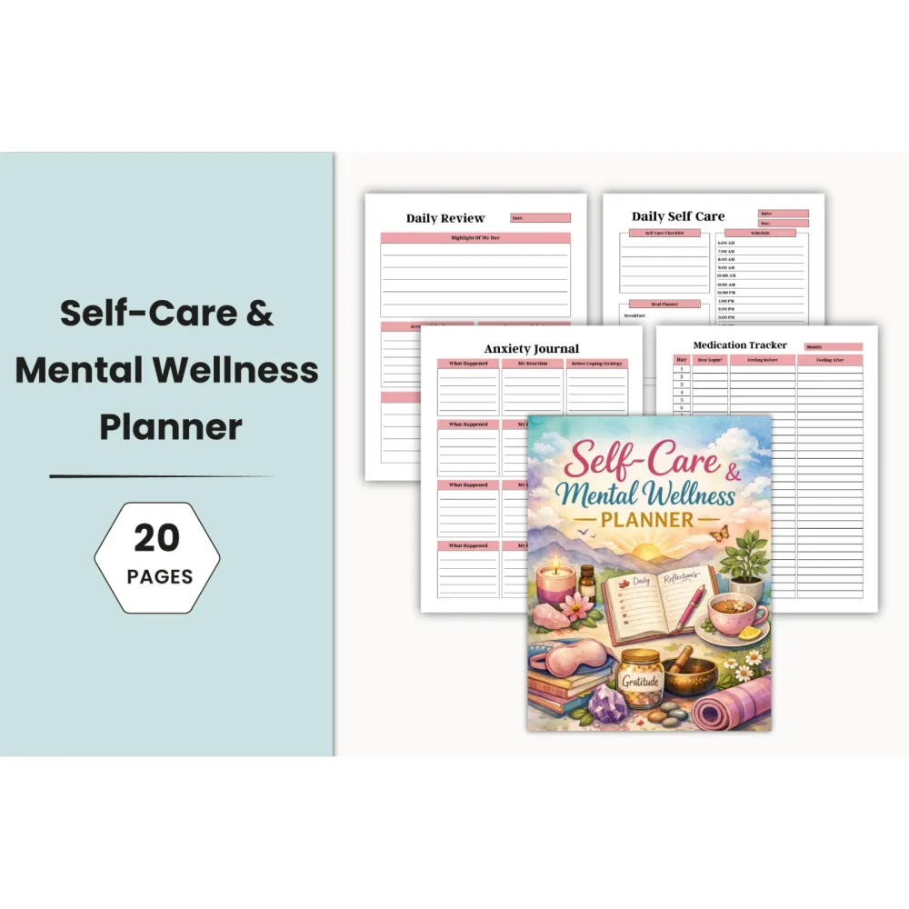 Self Care Mental Wellness Planner