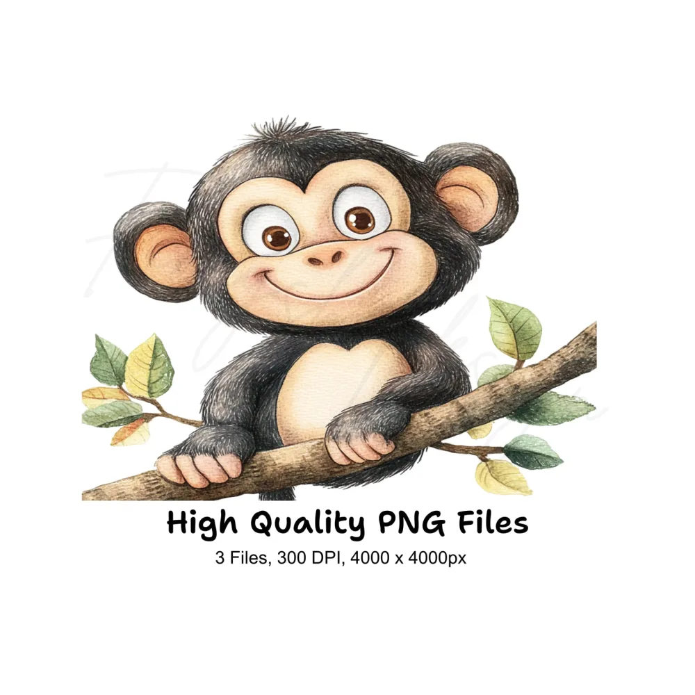 Charming Monkey Clipart Bundle for Kids