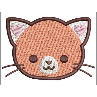 Cat Face Embroidery Design