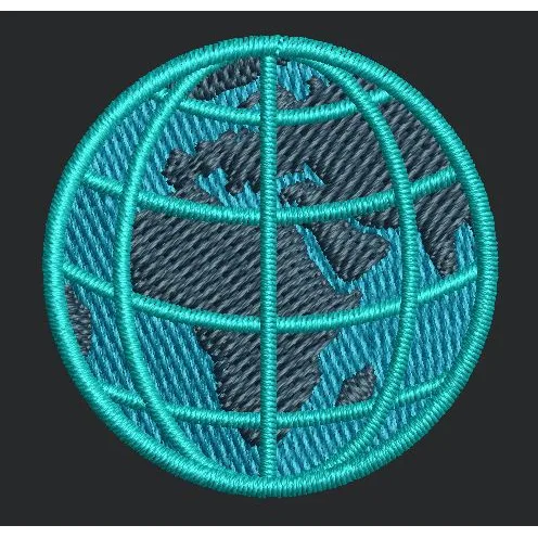 Globe Embroidery Design