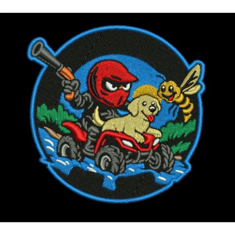 Quad Ride Companion Stitch Embroidery Design