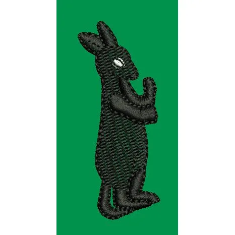 Upright Textured Rabbit Silhouette Embroidery Design