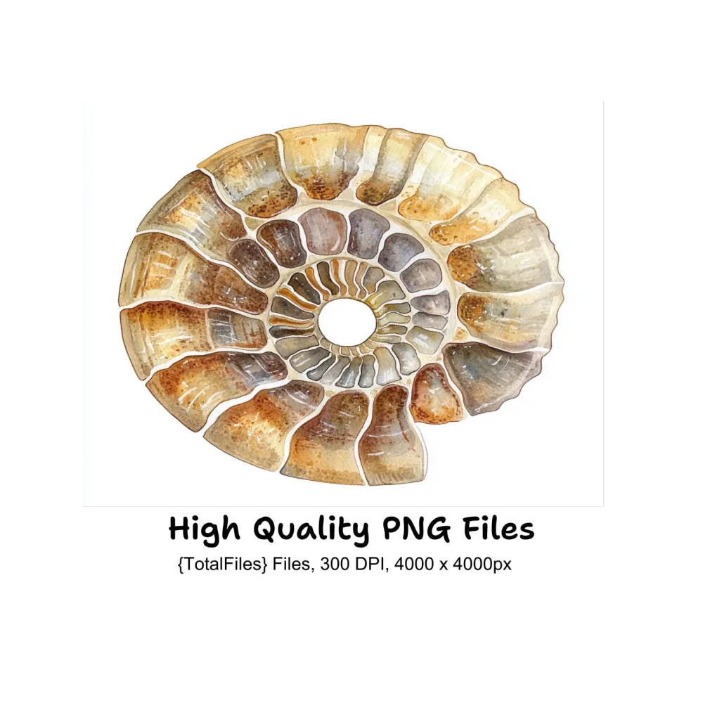 Ammonite Fossil Clipart Bundle