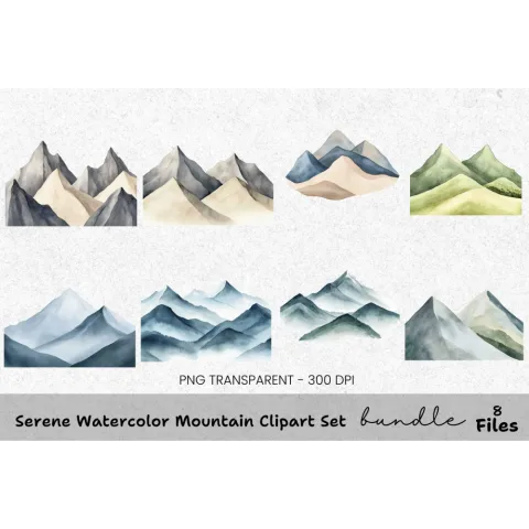 Serene Mountain Clipart Bundle