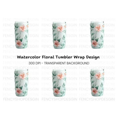 Floral Embossed Tumbler Clipart Bundle